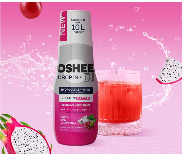 OSHEE Koncentrat napoju DROP IN winogrono-dragonfruit + cynk i jod - 1546748 - zdjęcie 2